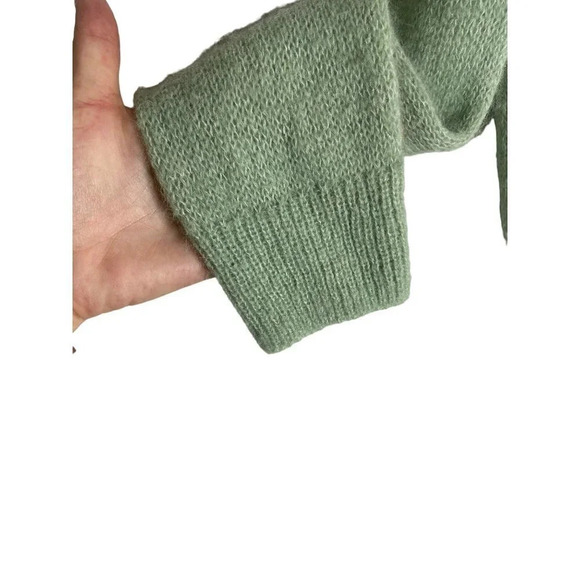 Free People Gossamer Sweater V Neck Alpaca Wool Mint Blue Green-sz XS - Picture 6 of 11